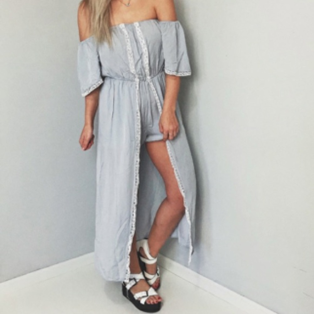 Light blue paper heart dress with attached shorts